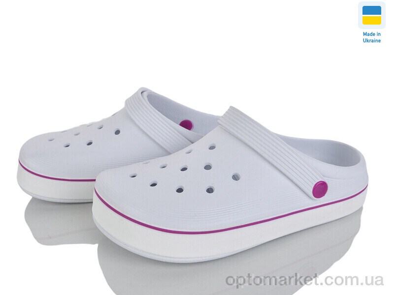 Купить Крокси жіночі 419 білий-ягідний Dago білий, фото 2
