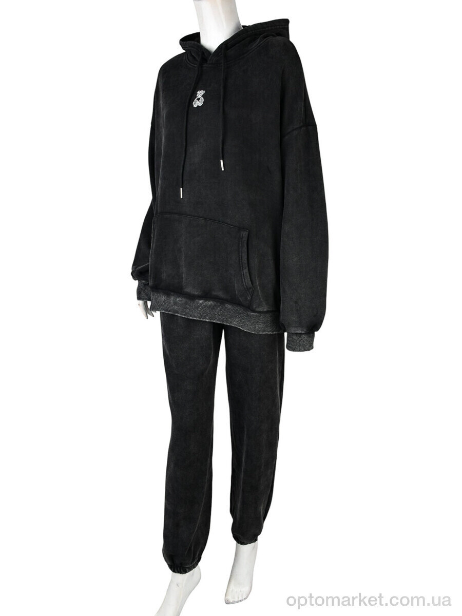 Купить Спортивний костюм жіночі 4245-J048 black Evinos чорний, фото 4