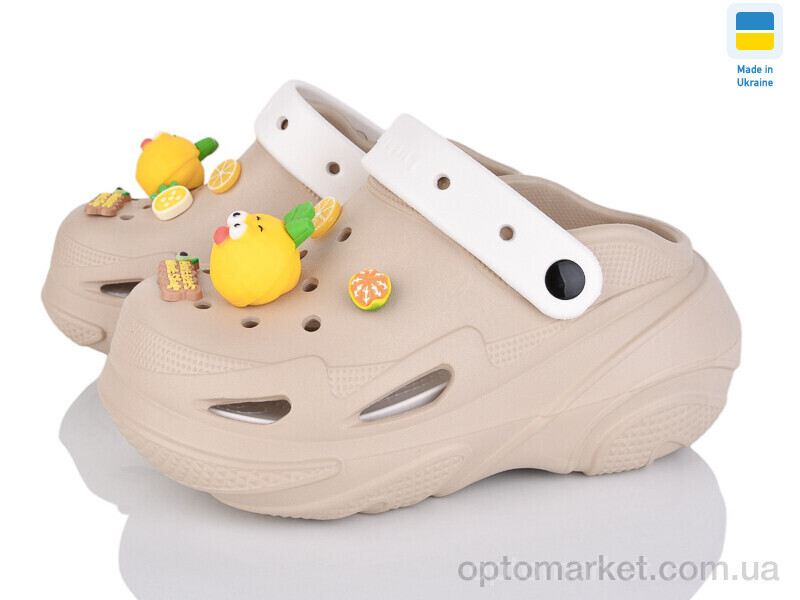 Купить Крокси жіночі 5073-381B Luck Line бежевий, фото 2