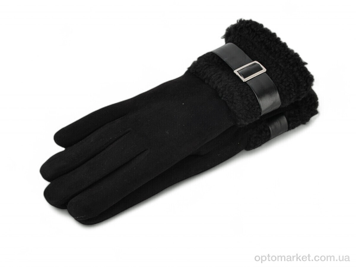 Купить Рукавички жіночі 509 замш black Paidi чорний, фото 3