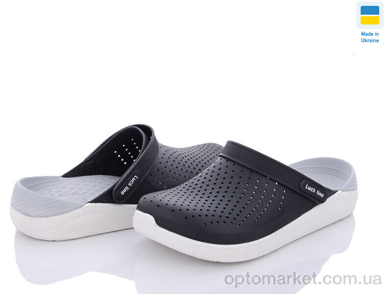 Купить Крокси чоловічі 5117-411 Luck Line чорний, фото 2