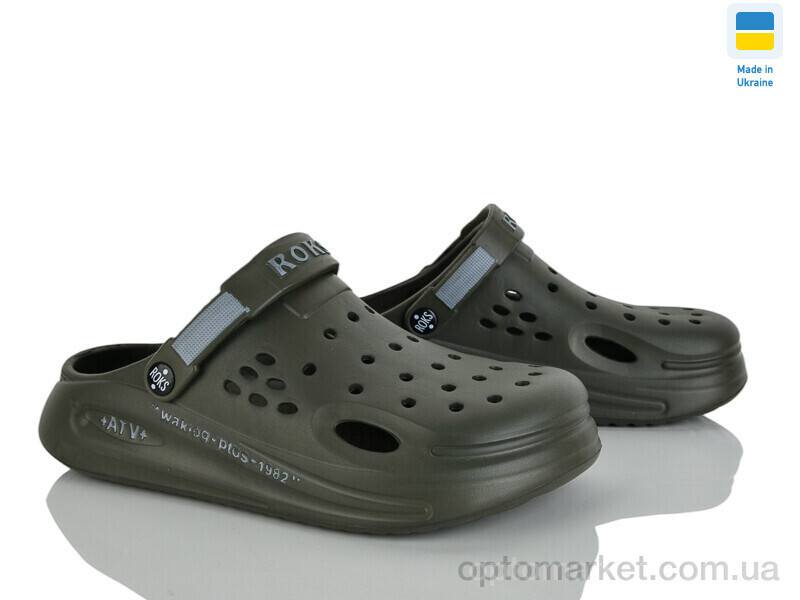 Купить Крокси чоловічі 516-017 Roks зелений, фото 2