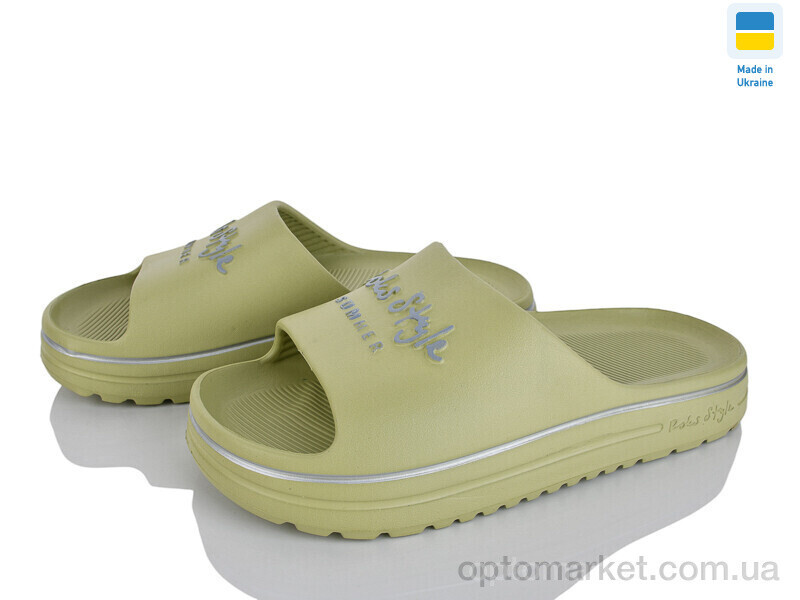 Купить Шльопанці жіночі 540-016 оливка Roks зелений, фото 2