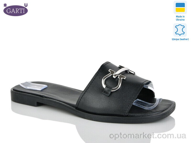Купить Шльопанці жіночі 58 чорна шкіра Garti чорний, фото 2