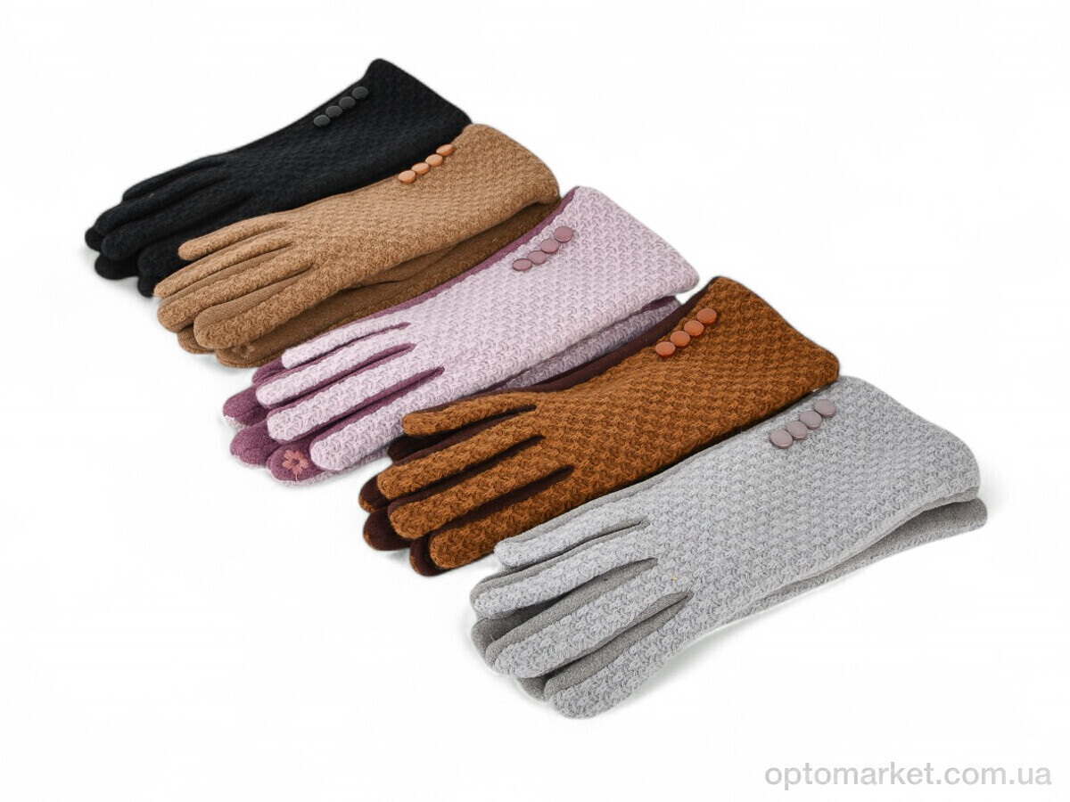 Купить Рукавички жіночі 607 пальто-замш mix Paidi мікс, фото 3