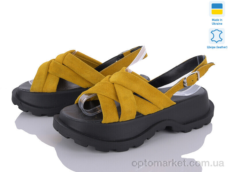 Купить Босоніжки жіночі 607 жовтий замш под заказ G-AYRA жовтий, фото 2