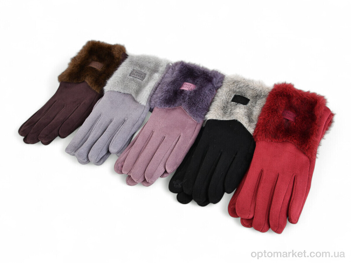 Купить Рукавички жіночі 611  замш-хутро mix Paidi мікс, фото 3