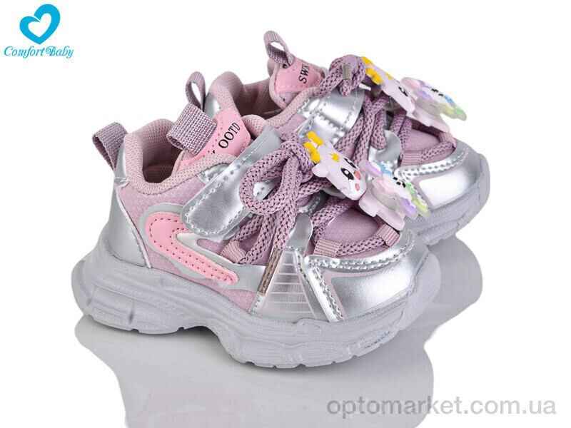 Купить Кросівки дитячі 653-2 (12.5-14.5 см) рожевий Comfort-baby сірий, фото 2