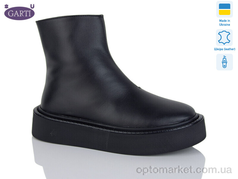 Купить Черевики жіночі 6727 чорна шкіра Garti чорний, фото 2