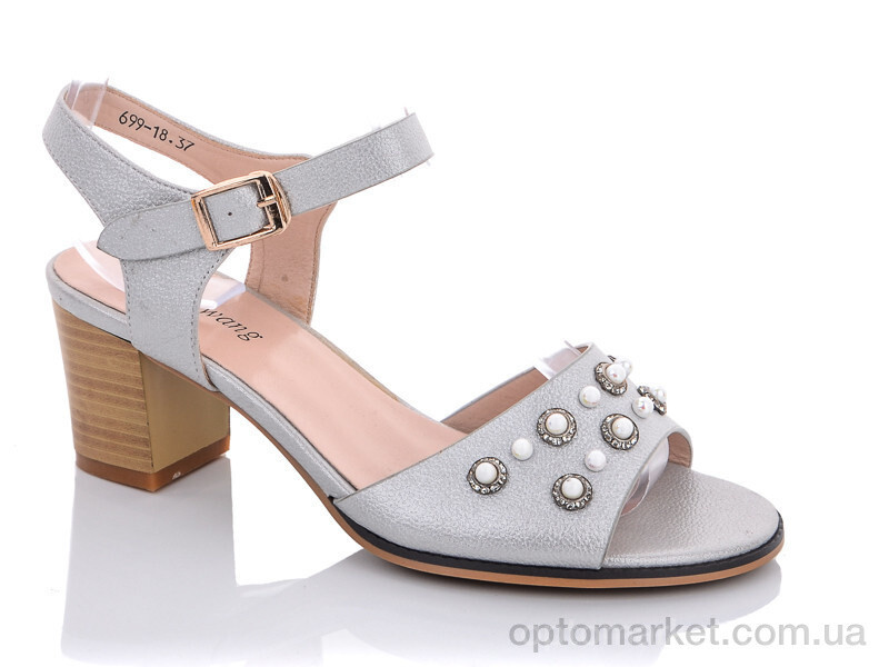 Купить Босоніжки жіночі 699-18 grey Sandway срібний, фото 2