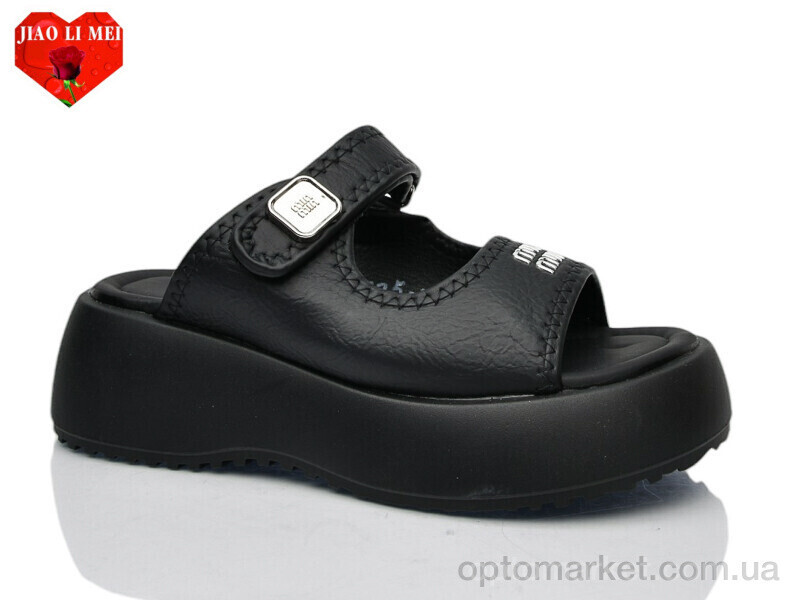 Купить Шльопанці жіночі 725-1 Jiao Li Mei чорний, фото 2