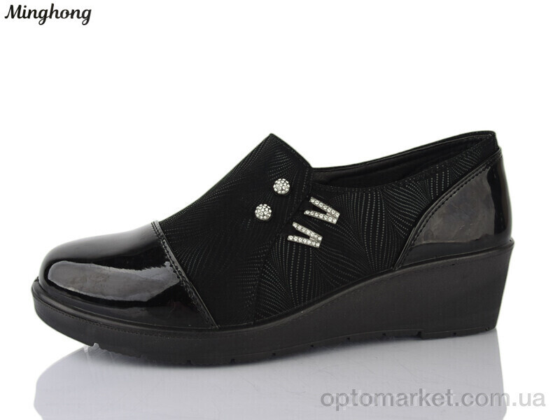 Купить Туфлі жіночі 7735 Minghong чорний, фото 2