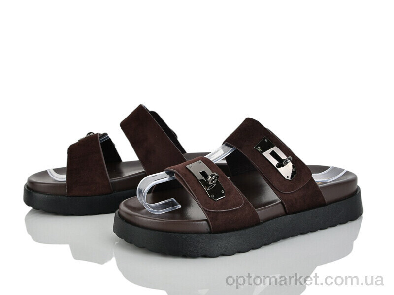 Купить Шльопанці жіночі 8012-76 Baijin коричневий, фото 2
