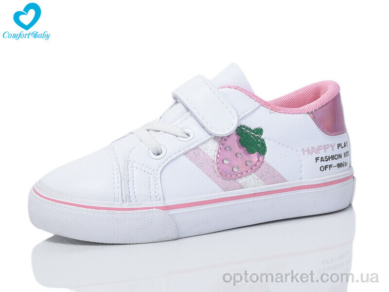 Купить Кеди дитячі 80230 білий-рожевий Comfort-baby білий, фото 2