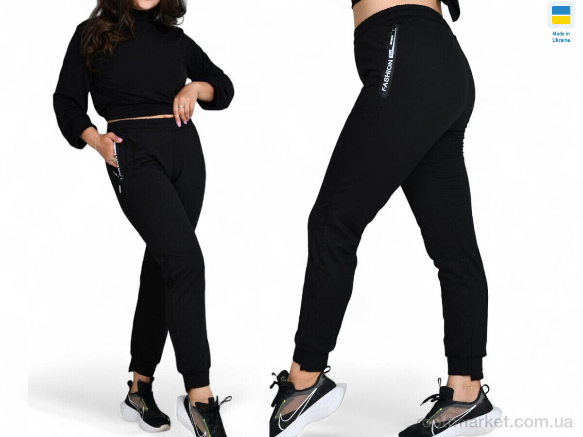 Купить Спортивні штаны жіночі 8028 чорний Sport style чорний, фото 2
