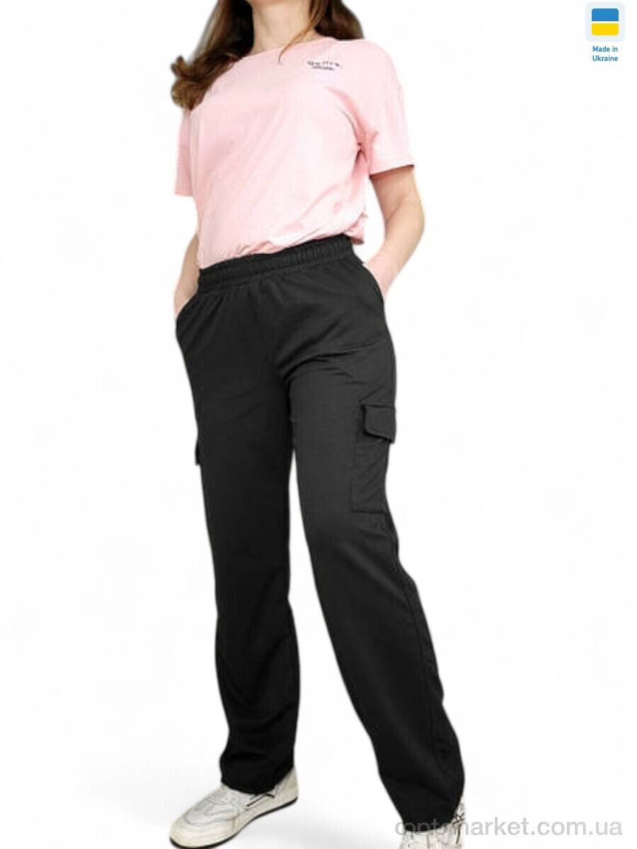 Купить Спортивні штаны жіночі 8052 чорний Sport style чорний, фото 2