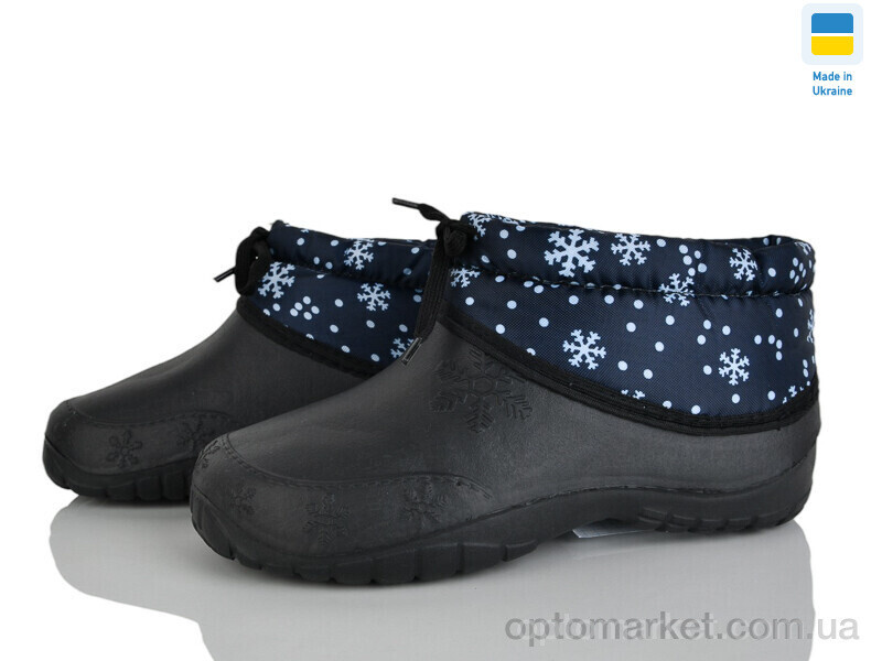 Купить Галоші жіночі 810 калоші сніжинка синій Selena чорний, фото 2