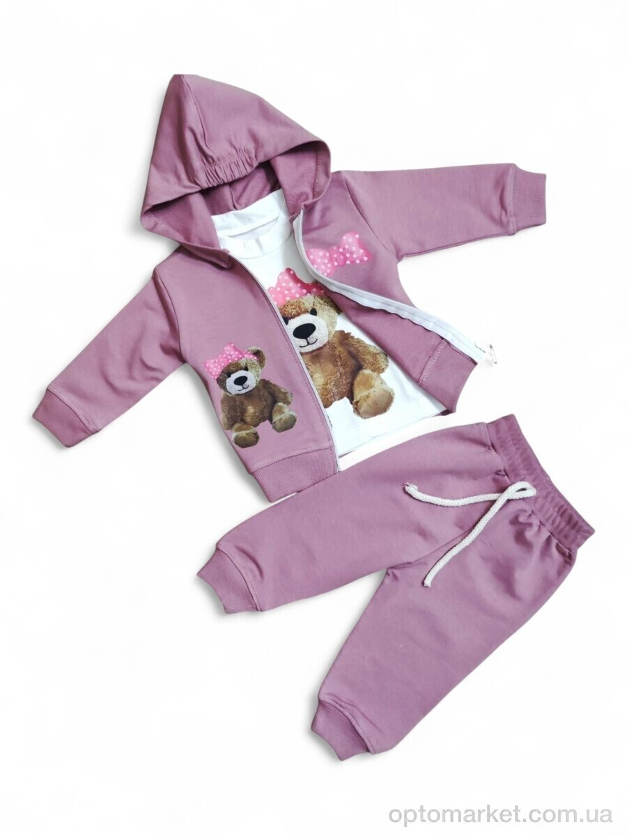 Купить Комплекти дитячі дитячі 8421 теракотовий костюм-трійка Murat Baby рожевий, фото 2