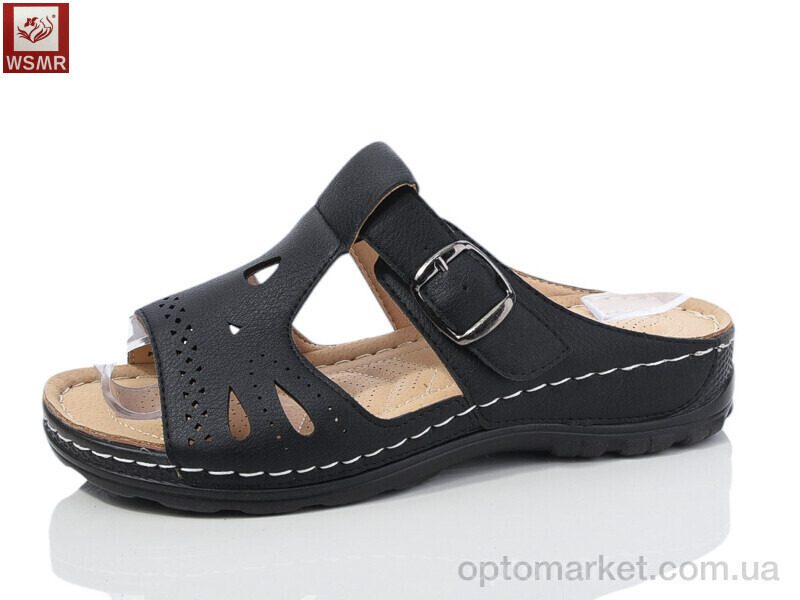 Купить Шльопанці жіночі 8887-1 WSMR чорний, фото 2