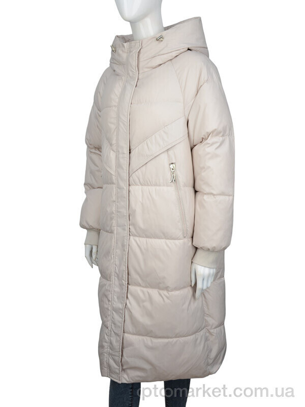 Купить Пальто жіночі 9015 beige Aixiaohua бежевий, фото 4