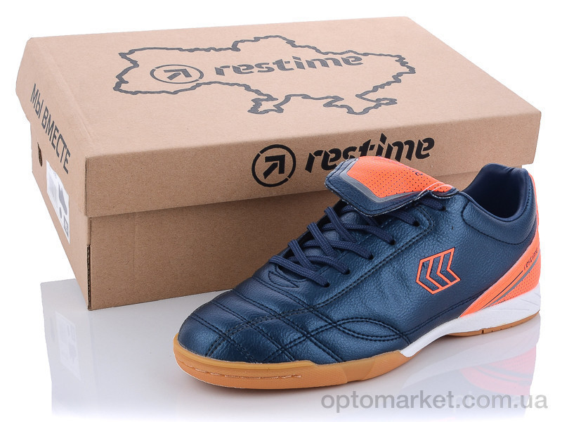 Купить Футбольная обувь детские DW020313 navy-orange-grey Restime синий, фото 2