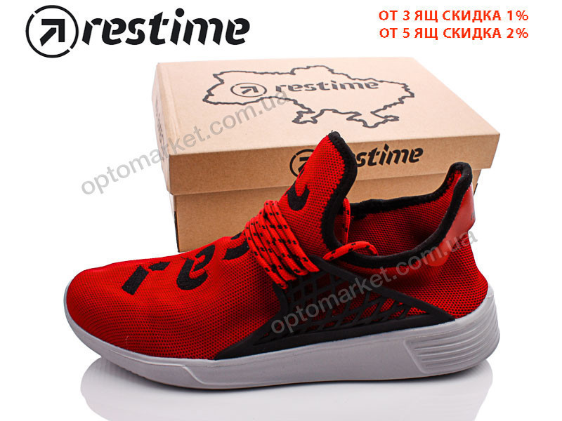 Купить Кроссовки мужчины PML19552 red-black Restime бордовый, фото 2