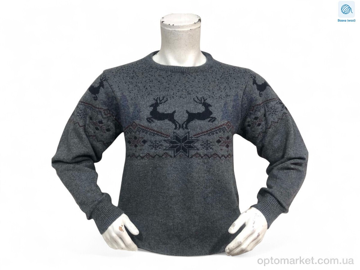Купить Светр чоловічі A03 т.сірий Wool Path сірий, фото 2