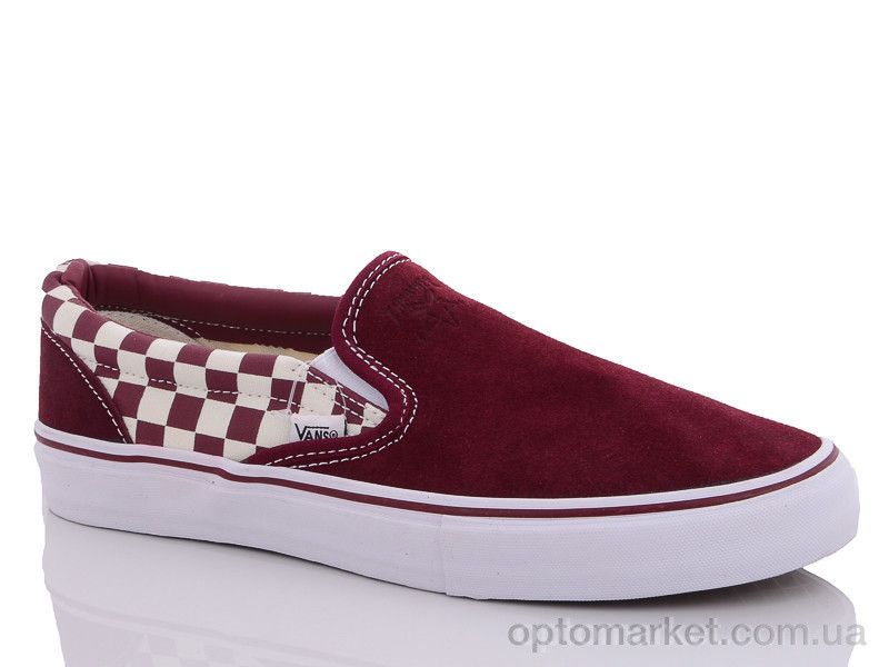 Купить Сліпони чоловічі A1653 red V-ans бордовий, фото 3