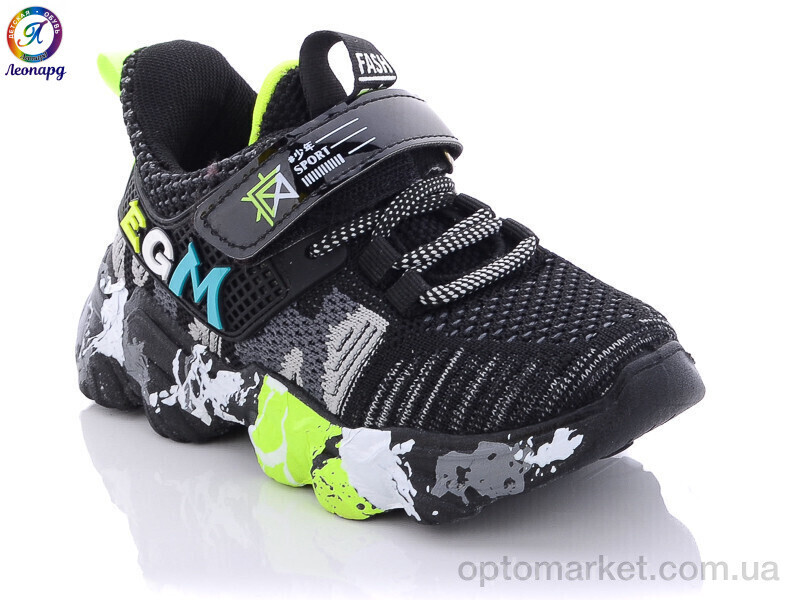 Купить Кросівки дитячі B161 black (12) Леопард чорний, фото 2