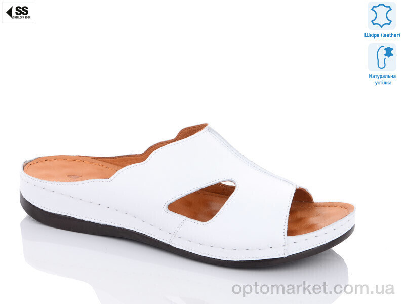 Купить Шльопанці жіночі БАТАЛ-302(32) Sherlock Soon білий, фото 2