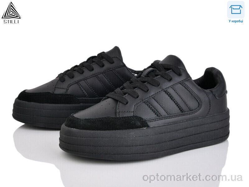 Купить Кросівки жіночі CX1590-1 шкіра Stilli чорний, фото 2