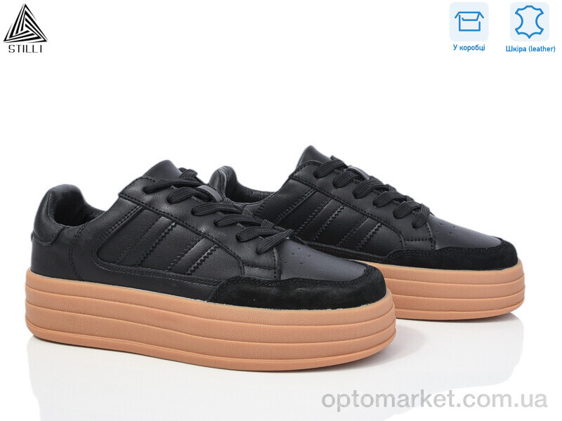 Купить Кросівки жіночі CX1590-5 шкіра піна Stilli чорний, фото 2