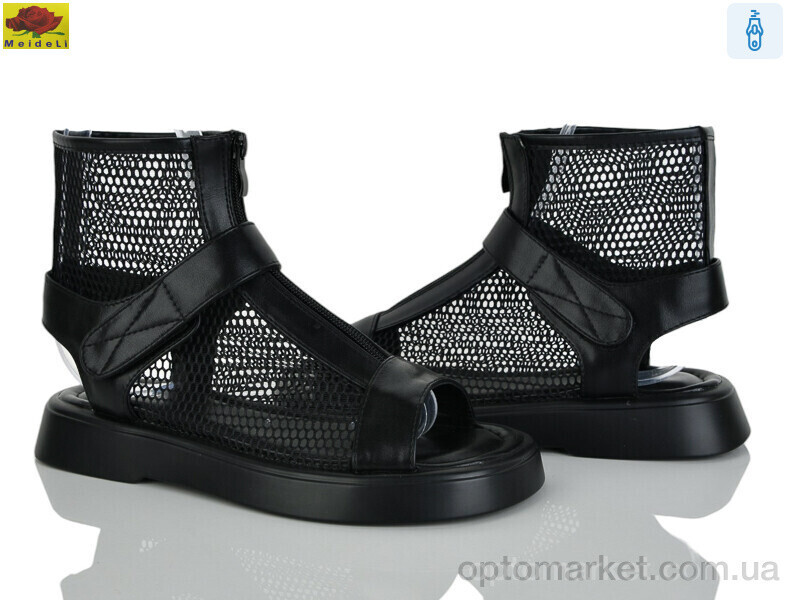 Купить Босоніжки жіночі D3198-1 Mei De Li чорний, фото 2
