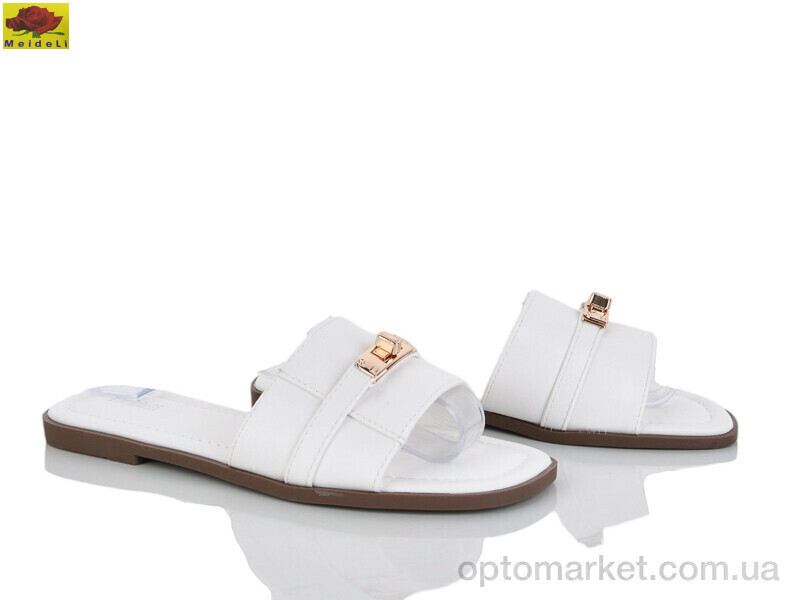 Купить Шльопанці жіночі D505-17 Mei De Li білий, фото 2