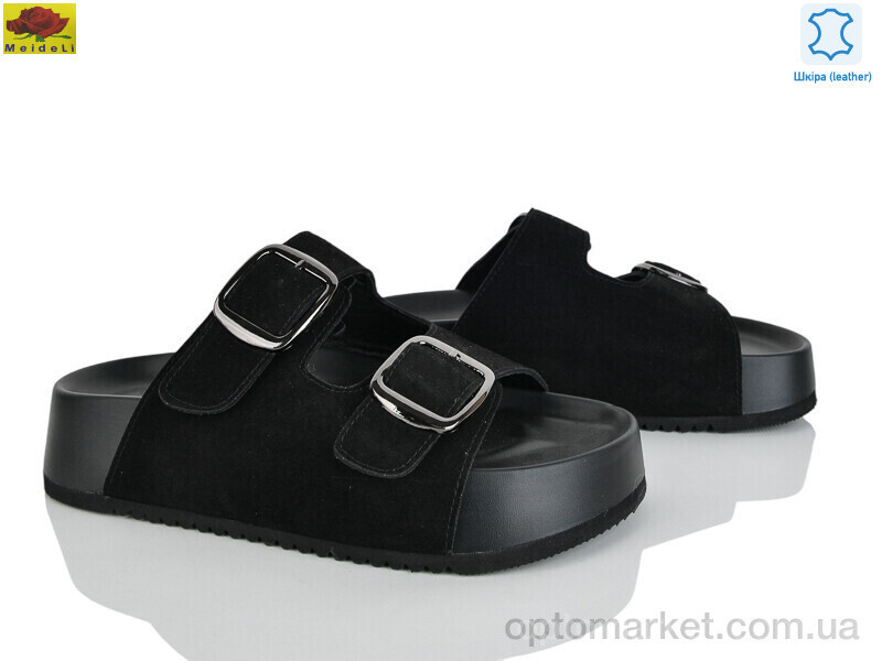 Купить Шльопанці жіночі D86-10 Mei De Li чорний, фото 2