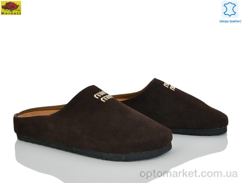 Купить Шльопанці жіночі D95-2 Mei De Li коричневий, фото 2