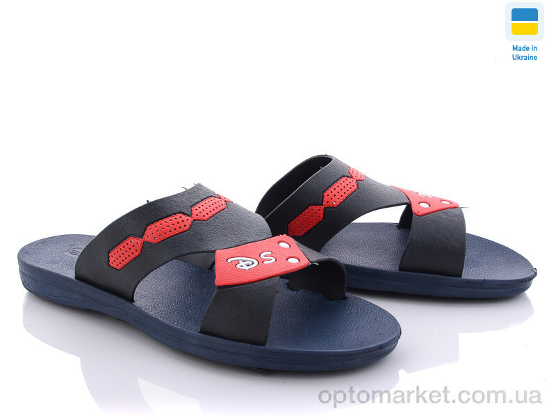 Купить Шльопанці чоловічі DS Украіна ТПМ07 т.синій -червоний DS синій, фото 2