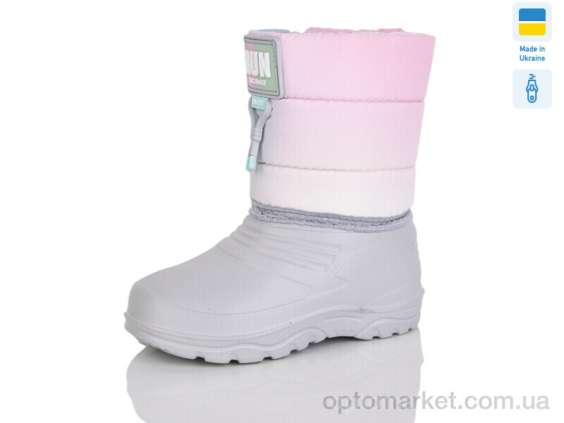 Купить Чоботи з піни дитячі ДС12 рожевий Olimp сірий, фото 2