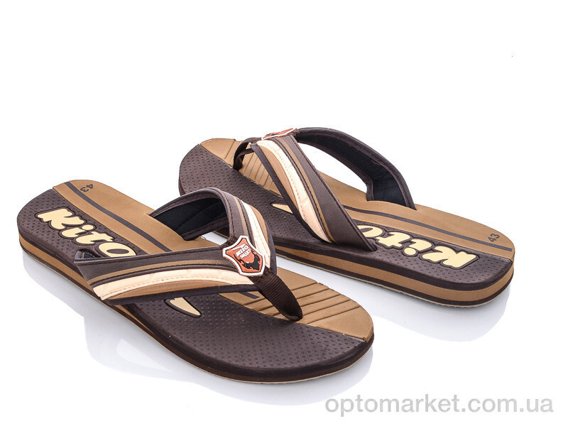 Купить Шльопанці чоловічі ETGM9275 Kito коричневий, фото 3