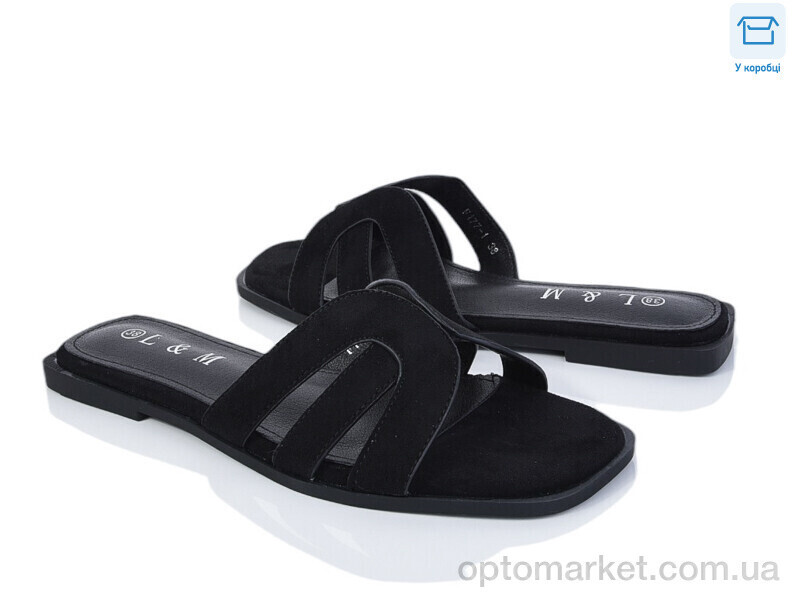 Купить Шльопанці жіночі F177-1 L&M чорний, фото 2