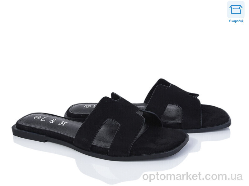 Купить Шльопанці жіночі F180-1 L&M чорний, фото 2