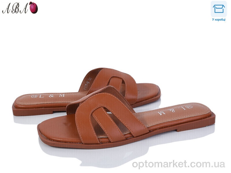 Купить Шльопанці жіночі F1ABA77-3 L&M коричневий, фото 2