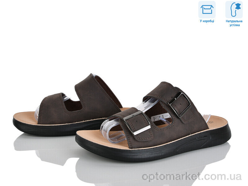 Купить Сандалі чоловічі F31-3 Hongquan коричневий, фото 2