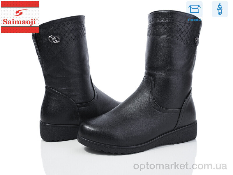 Купить Чоботи жіночі FA11-1 Saimaoji чорний, фото 2