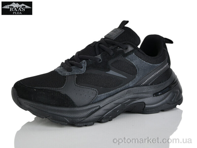 Купить Кросівки унісекс H1048-1 Baas чорний, фото 2