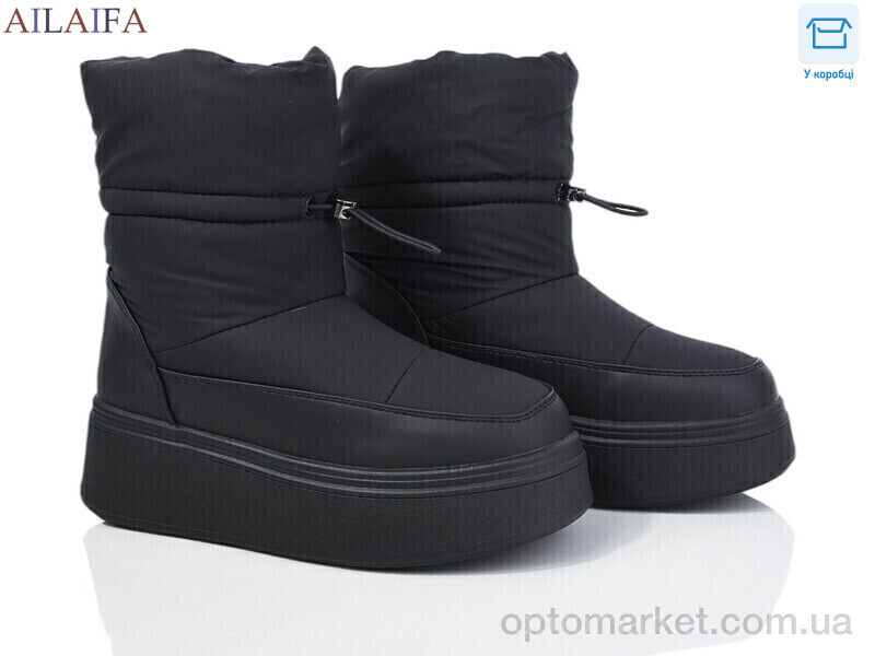 Купить Дутики жіночі HZ22-1 Ailaifa чорний, фото 2