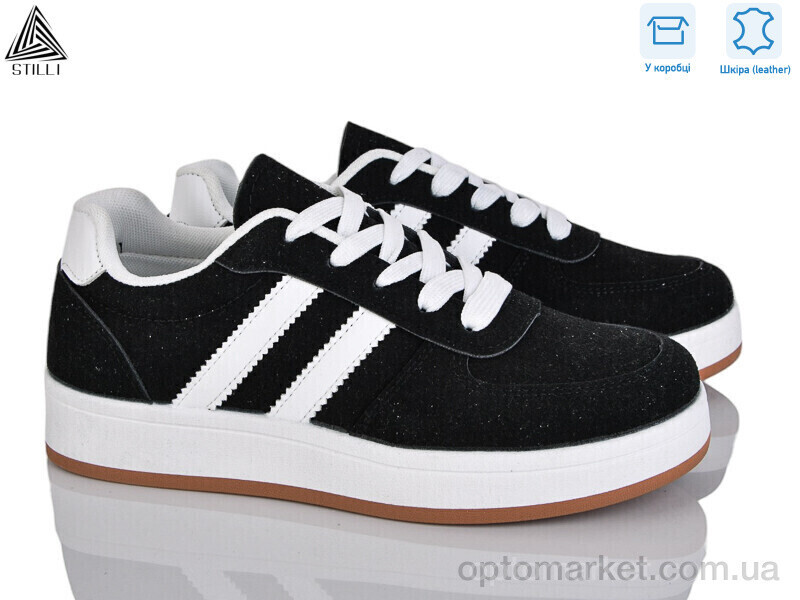 Купить Кросівки жіночі JH600-3 шкіра Stilli чорний, фото 2