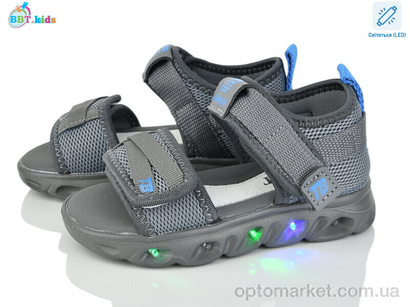 Купить Сандалі дитячі L606-2-2 LED BBT сірий, фото 2