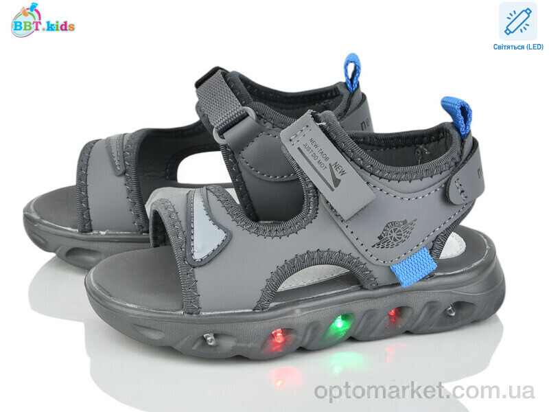 Купить Сандалі дитячі L608-2-1 LED BBT сірий, фото 2