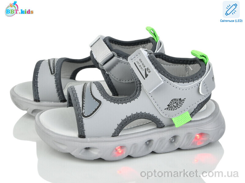 Купить Сандалі дитячі L608-2-3 LED BBT сірий, фото 2